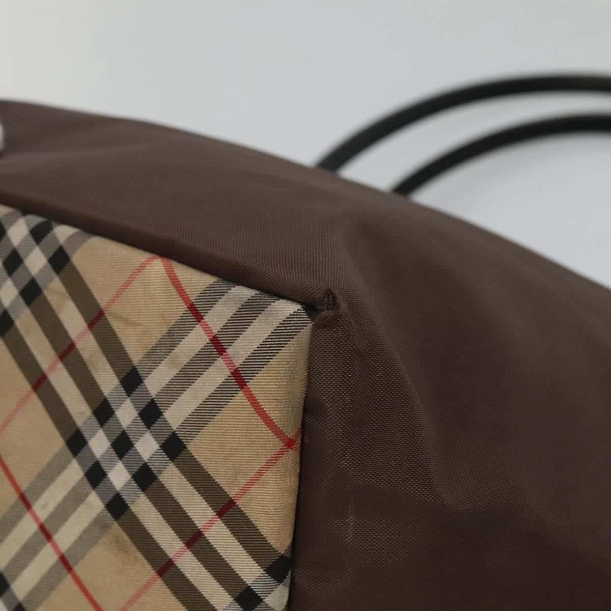 Burberrys Burberrys Blue Label Tote Bag Nylon Brown Authentic ti2871