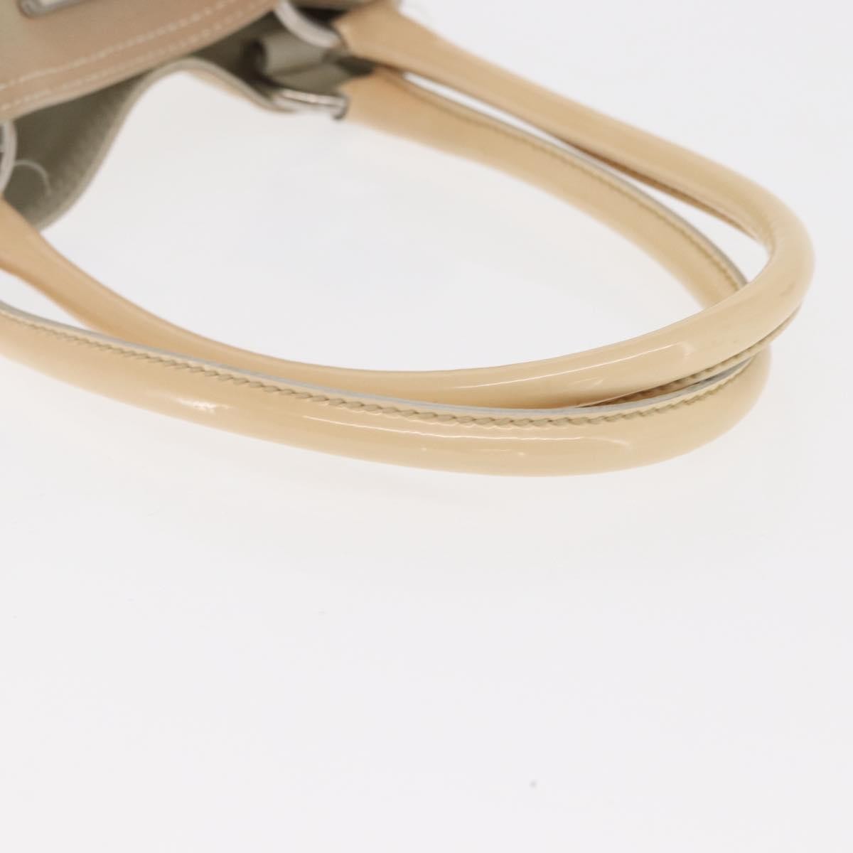 Prada PRADA Tote Bag Canvas Leather Beige Silver Authentic 160268