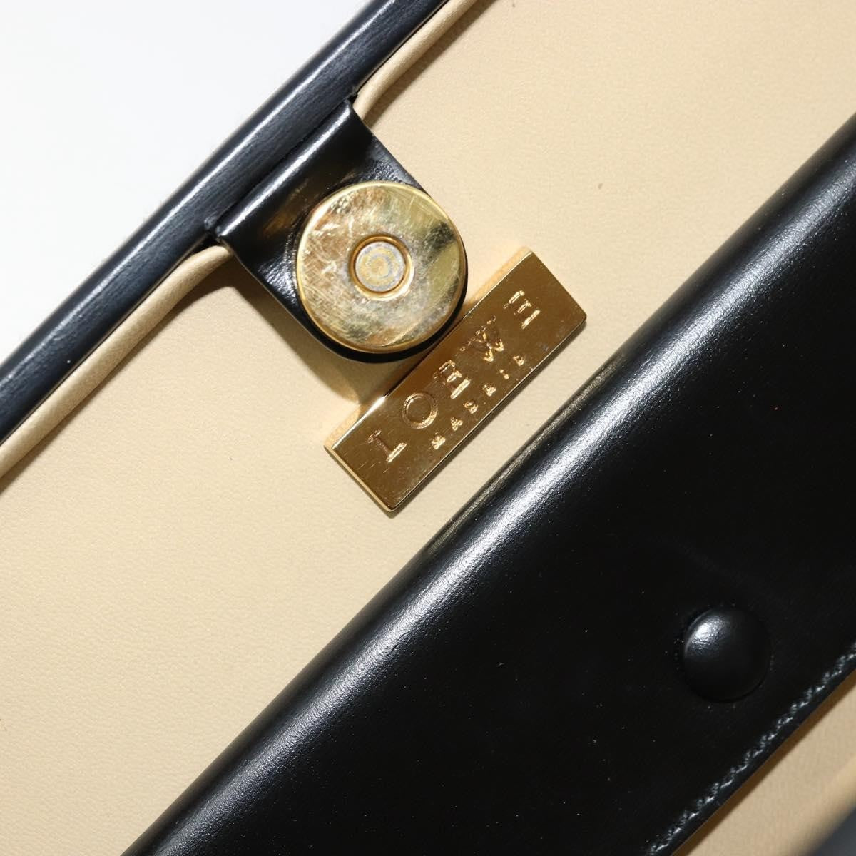 Loewe LOEWE Hand Bag Leather Black Gold Authentic bs34657