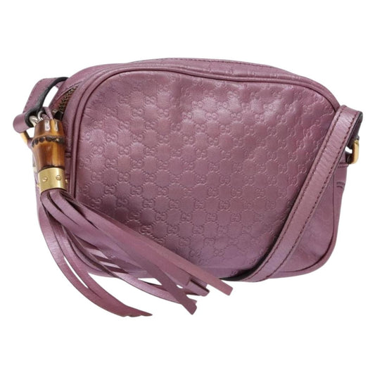Gucci GUCCI Micro GG Canvas Guccissima Bag Leather Pink Gold 309538 Authentic sw1136