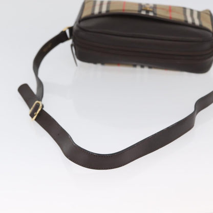 Burberrys Burberrys Nova Check Shoulder Bag Canvas Beige Gold Authentic 172933