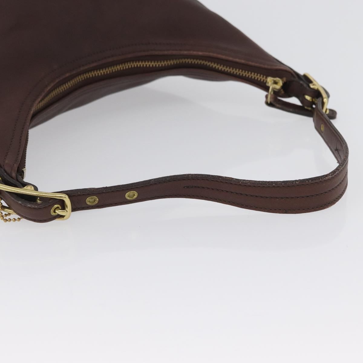 Coach Coach Shoulder Bag Leather Brown Gold Authentic 172666