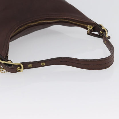 Coach Coach Shoulder Bag Leather Brown Gold Authentic 172666