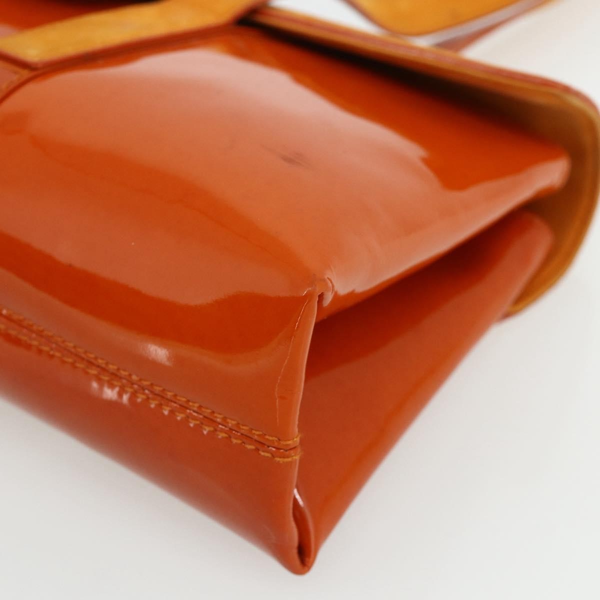 Bvlgari BVLGARI Shoulder Bag Patent leather Orange Silver Authentic BA12153A