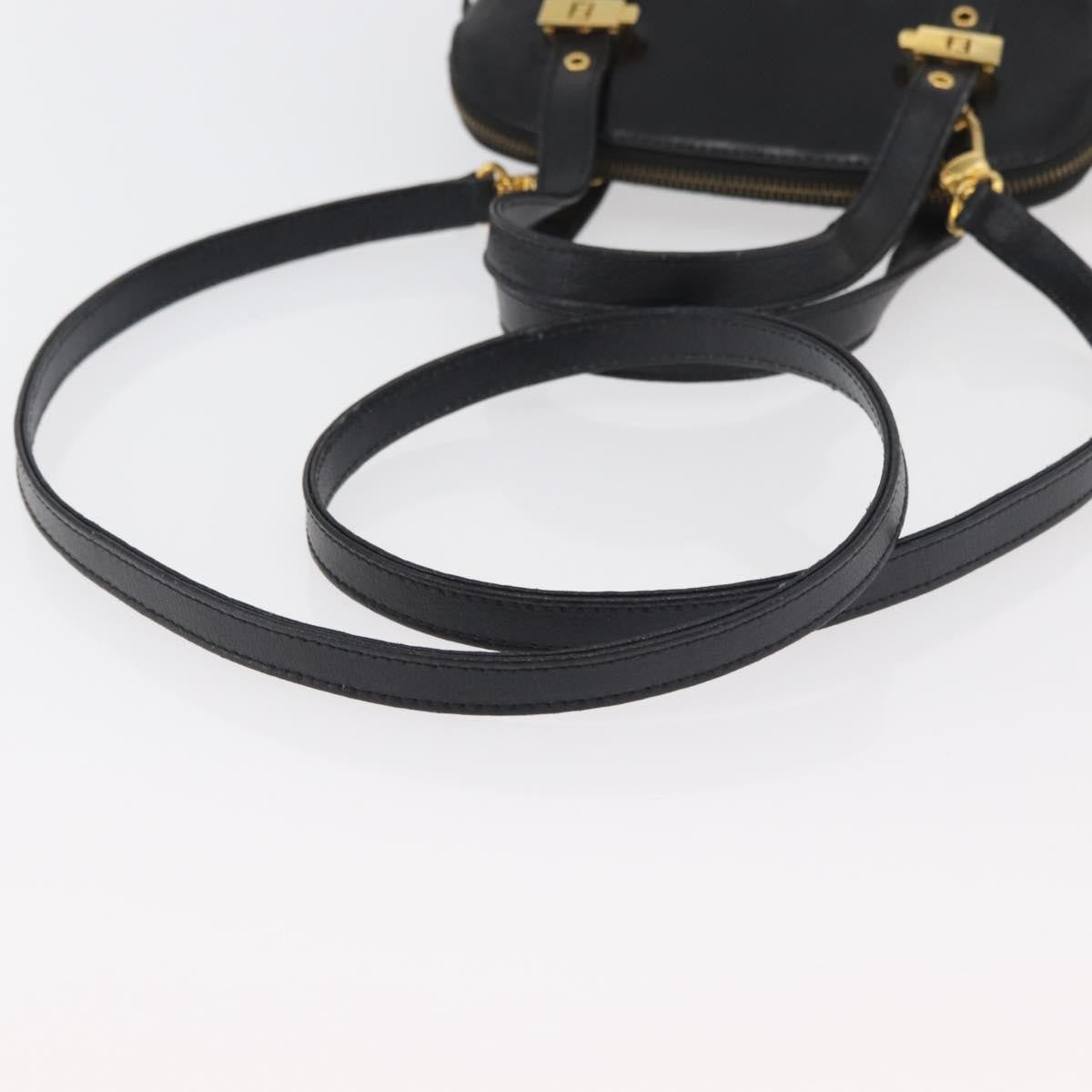 Fendi FENDI Hand Bag Patent leather 2way Black Gold Authentic ti3390