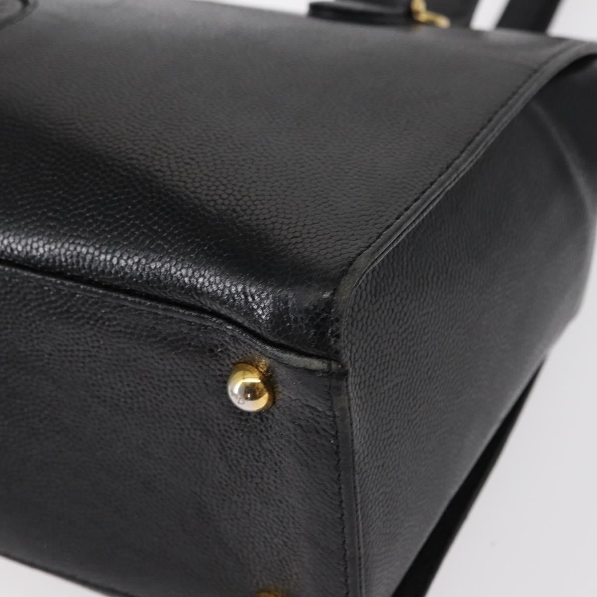 Versace VERSACE Tote Bag Leather Black Gold Authentic BA8013