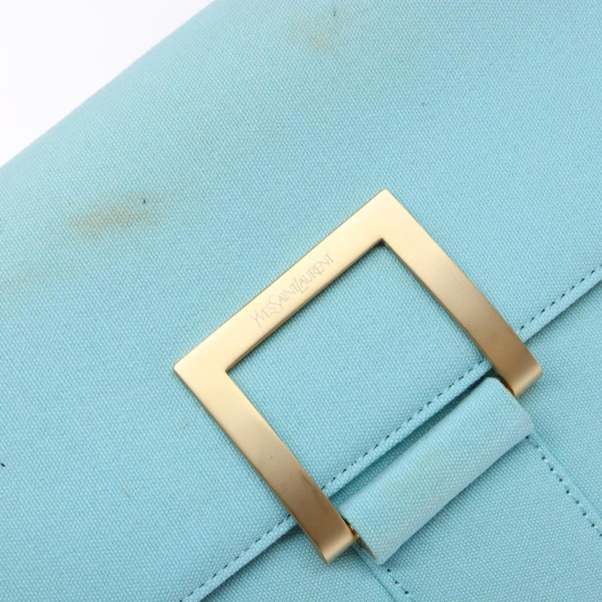 Saint Laurent SAINT LAURENT Shoulder Bag Canvas Light Blue Authentic BA5491