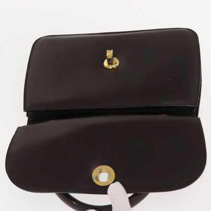 Celine CELINE Hand Bag Leather Brown Gold Authentic fm4934