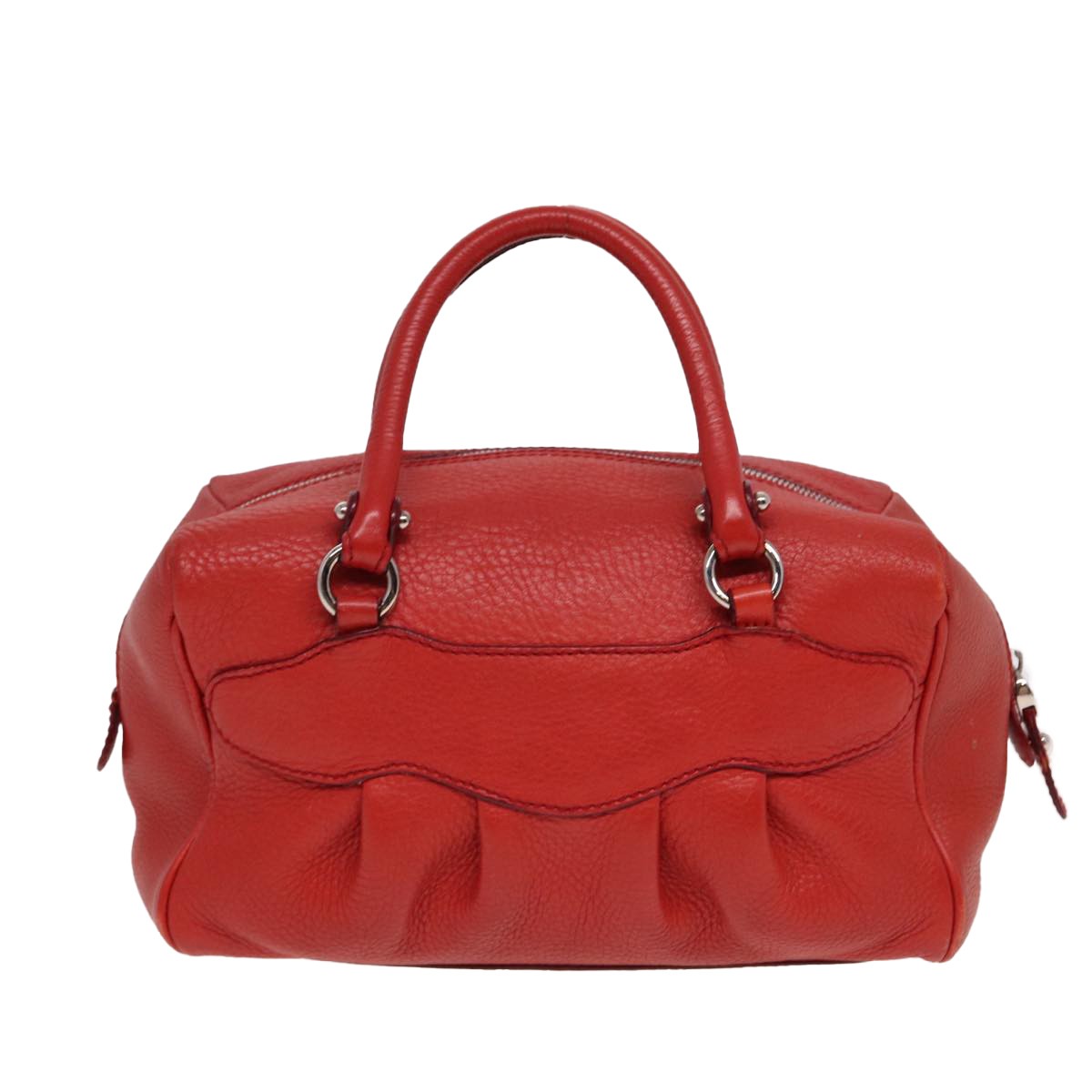 Salvatore Ferragamo Salvatore Ferragamo Gancini Hand Bag Leather 2way Red Authentic 78767
