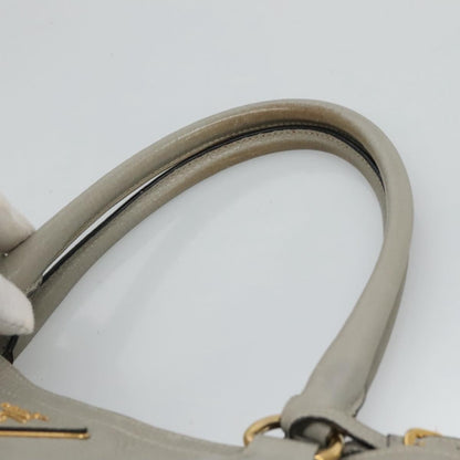 Prada PRADA Hand Bag Leather 2way Gray Authentic BA005