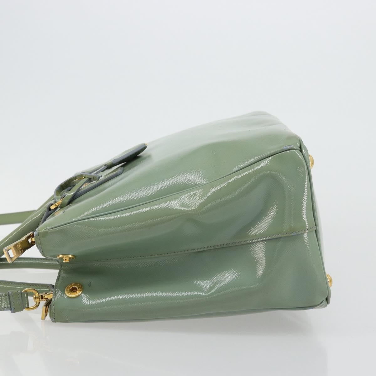 Prada PRADA Galleria Hand Bag Safiano leather 2way Green Gold Authentic bs35189