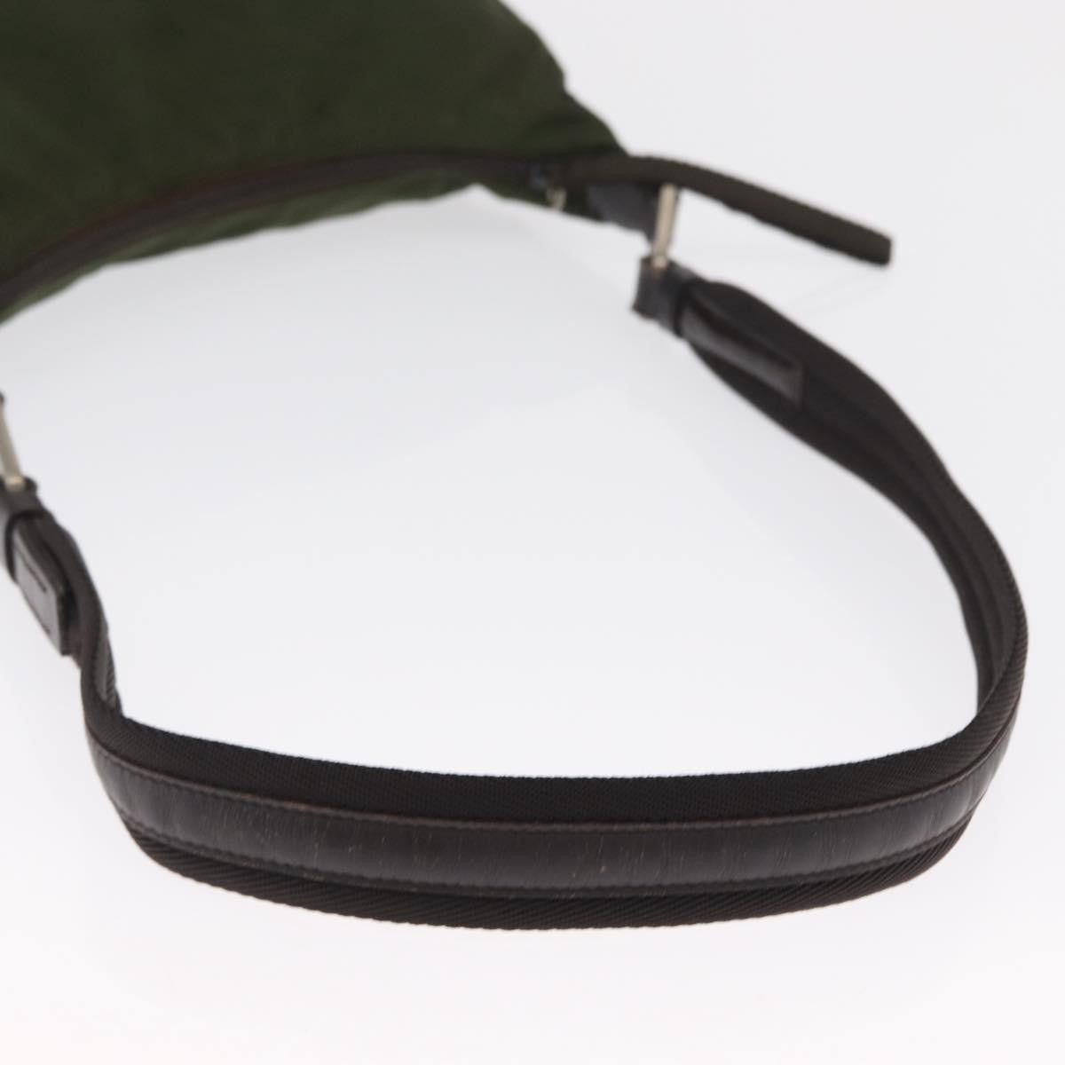 Prada PRADA Shoulder Bag Nylon Khaki Silver Authentic 165486
