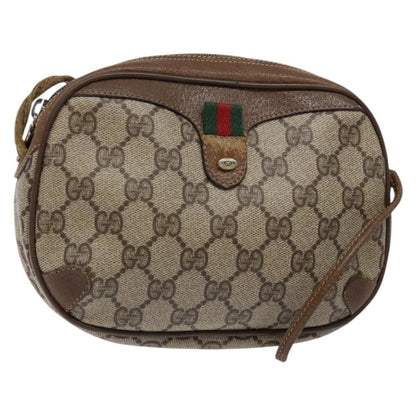 Gucci GUCCI GG Supreme Web Sherry Line Shoulder Bag PVC Beige 89 02 066 Authentic 133869