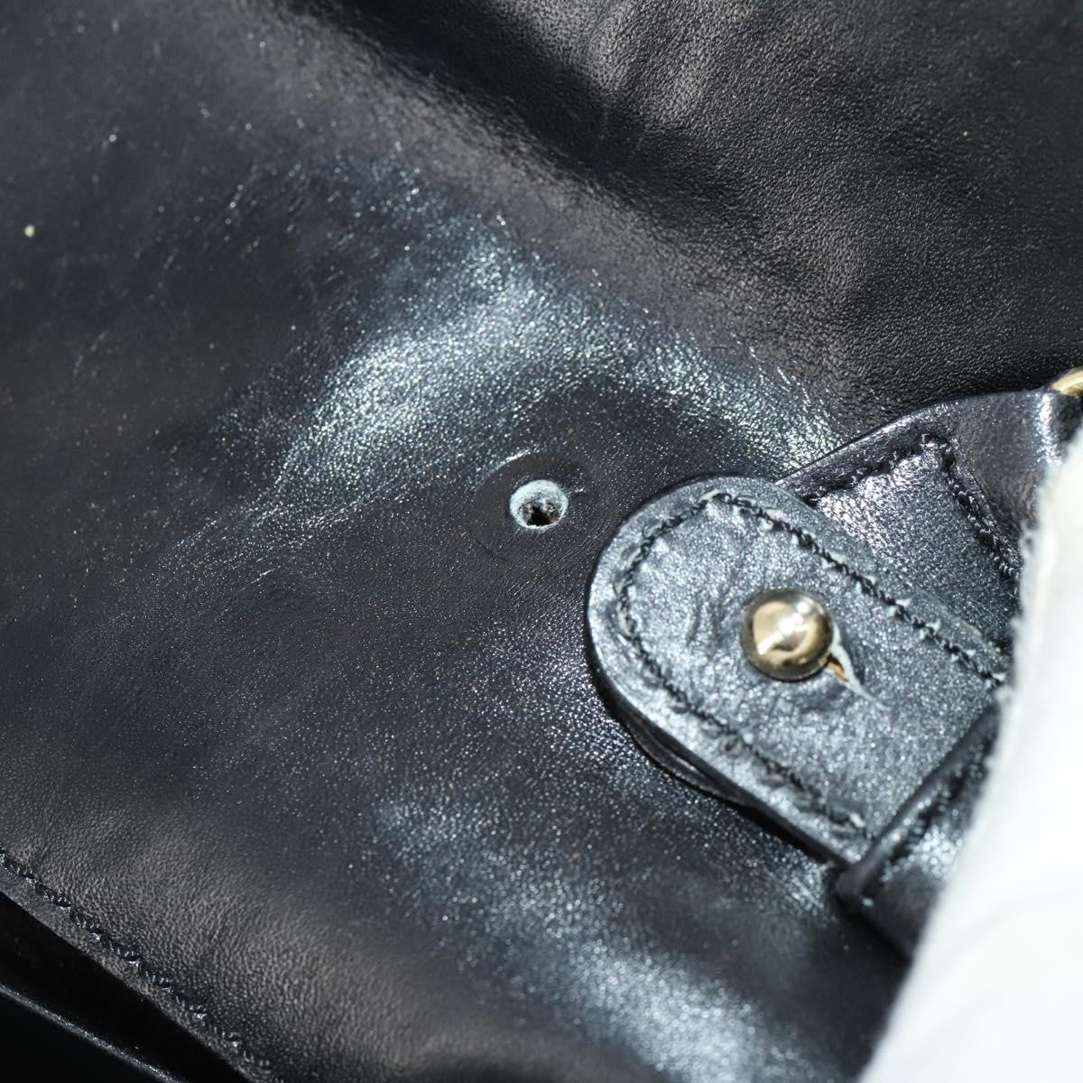 Celine CELINE Chain Shoulder Bag Leather Black Gold Authentic BAZ281