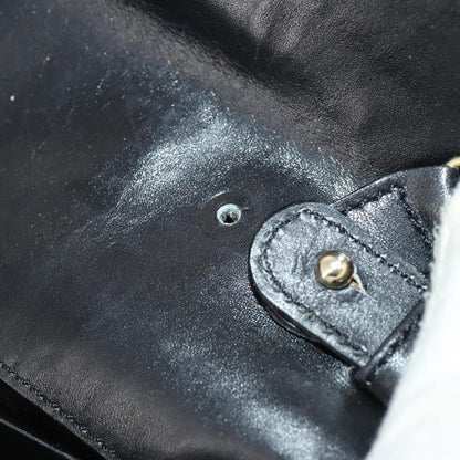 Celine CELINE Chain Shoulder Bag Leather Black Gold Authentic BAZ281