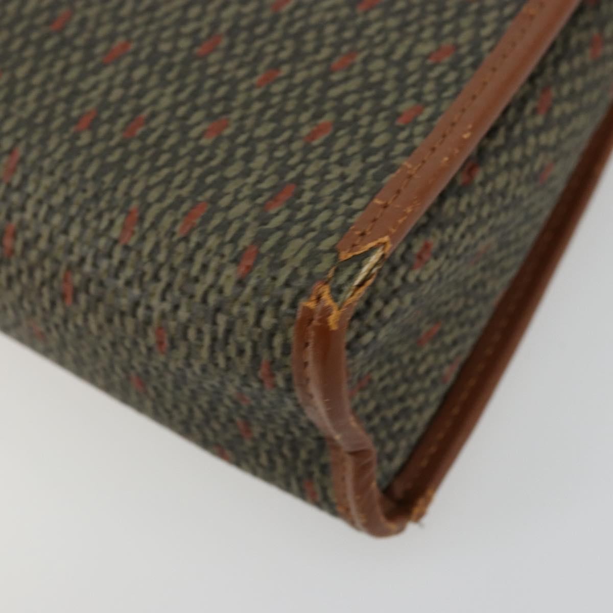Saint Laurent SAINT LAURENT Hand Bag Coated Canvas 2way Khaki Gold Authentic bs34511