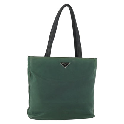 Prada PRADA Tote Bag Nylon Green Silver Authentic 155085