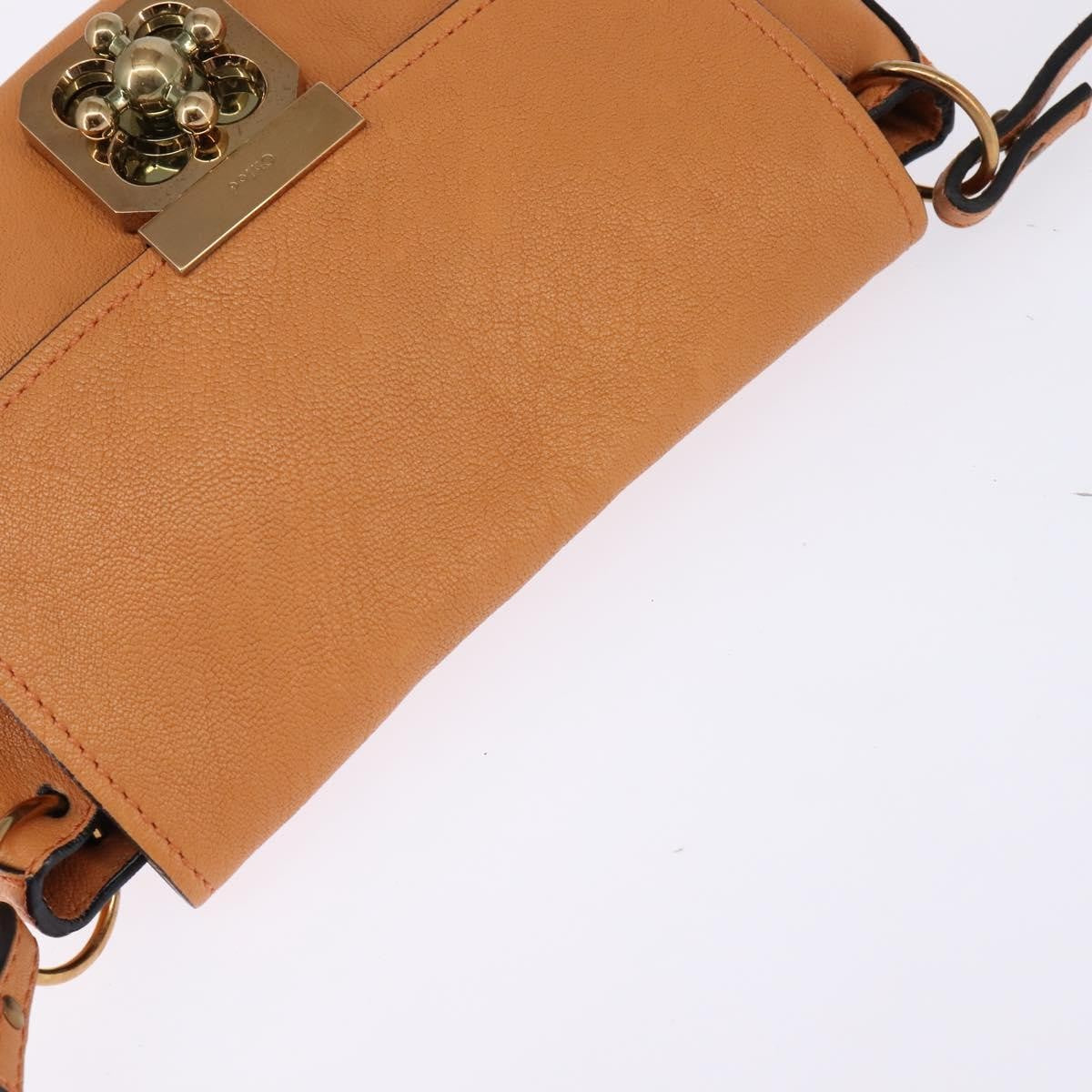 Chloé Chloé Chloe Shoulder Bag Leather Orange Gold Authentic BA5902