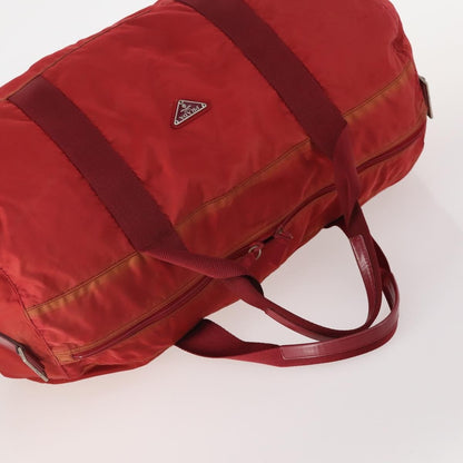 Prada PRADA Boston Bag Nylon 3 Set Red Black Authentic 174960