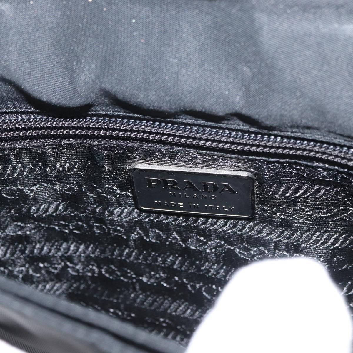 Prada PRADA Shoulder Bag Nylon Black Silver Authentic YKZ1095A