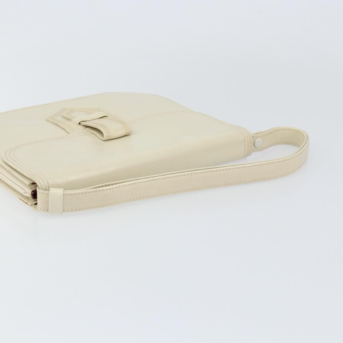 Saint Laurent SAINT LAURENT Shoulder Bag Leather White Authentic ka743