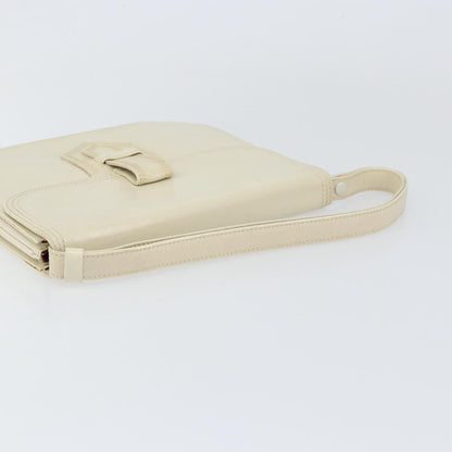 Saint Laurent SAINT LAURENT Shoulder Bag Leather White Authentic ka743