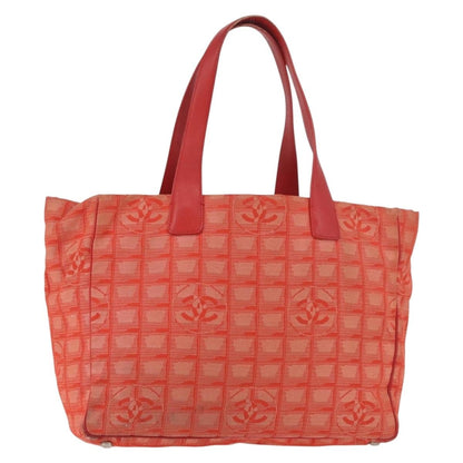 Chanel CHANEL New Travel Line Tote Bag Nylon Red Silver CC Authentic BA12813