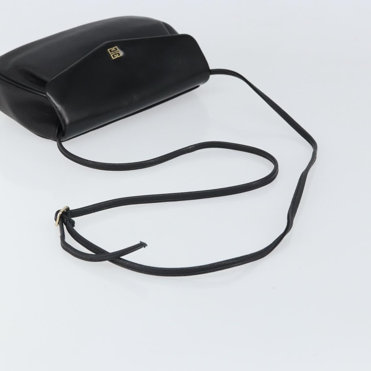 Givenchy GIVENCHY Shoulder Bag Leather Black Gold Authentic bs32977