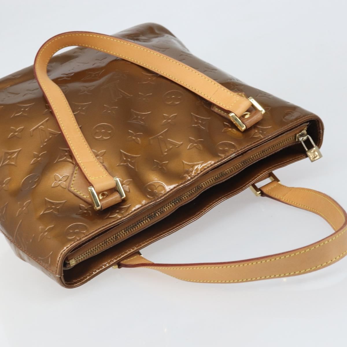 Louis Vuitton LOUIS VUITTON Monogram Vernis Houston Hand Bag Bronze M91122 LV Authentic 171944