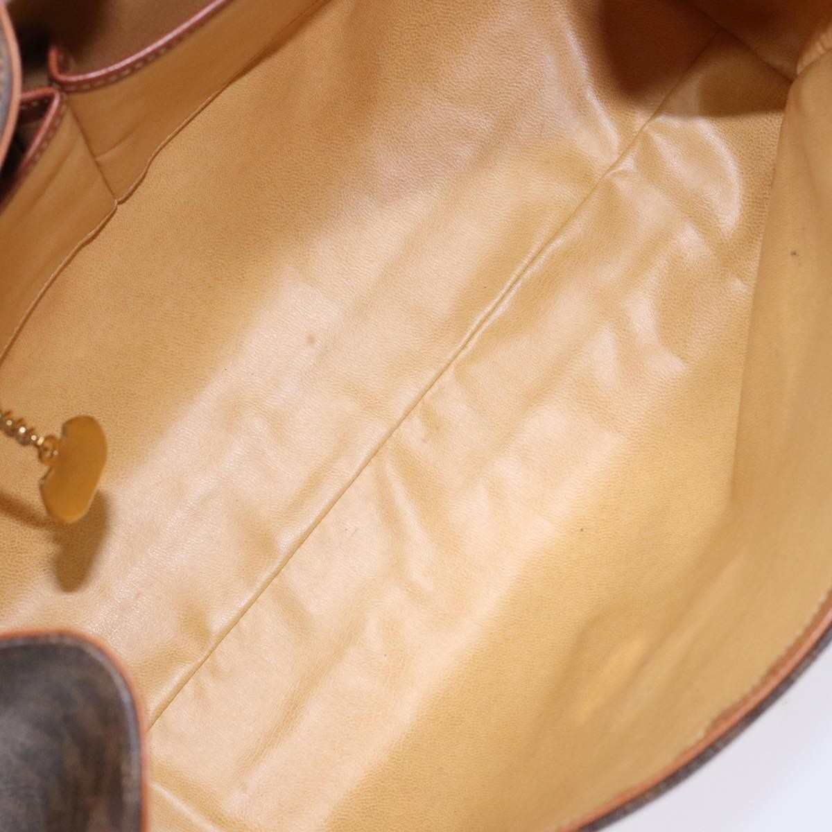 Celine CELINE Macadam Canvas Hand Bag PVC Leather Brown Gold Authentic bs28733