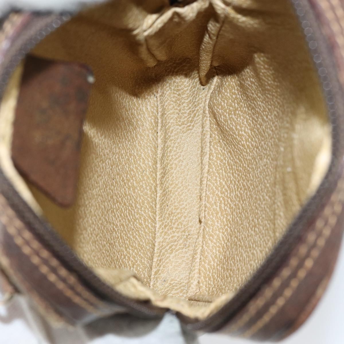 Gucci GUCCI GG Supreme Shoulder Bag PVC Beige Gold Authentic BA6562