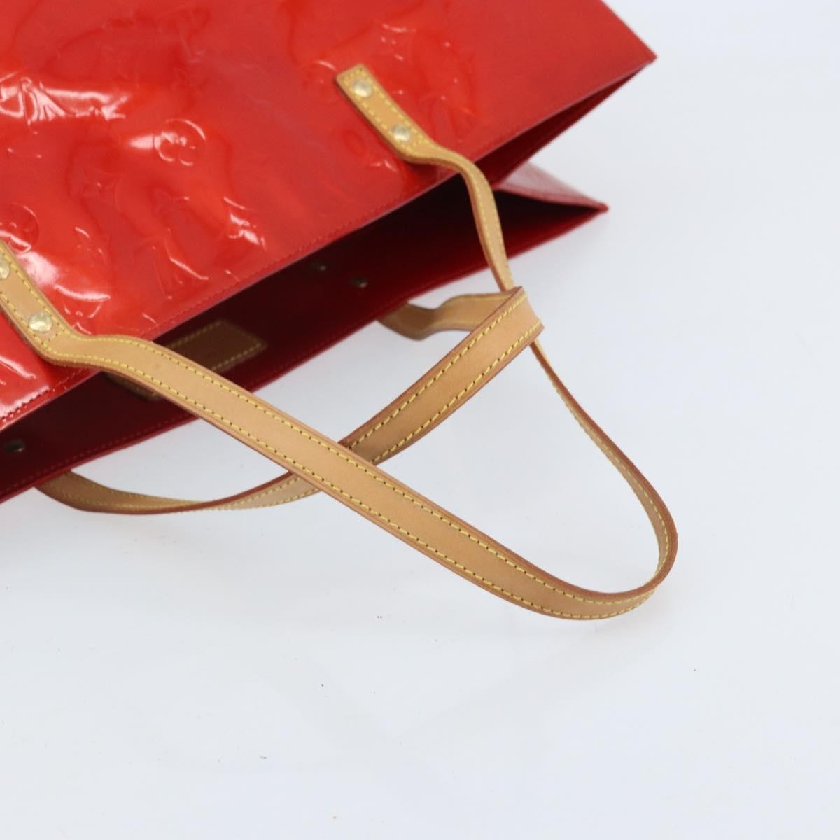Louis Vuitton LOUIS VUITTON Monogram Vernis Reade GM Tote Bag Red M91084 LV Authentic AMZ416