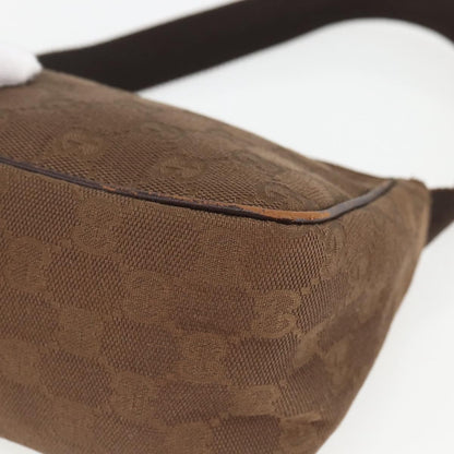 Gucci GUCCI GG Canvas Shoulder Bag Brown Gold 106644 Authentic 164050