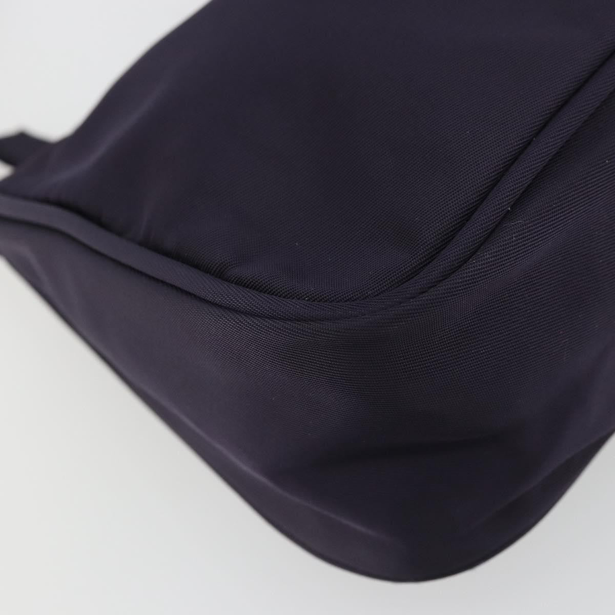 Prada PRADA Pouch Hand Bag Nylon Purple Silver Authentic 175303