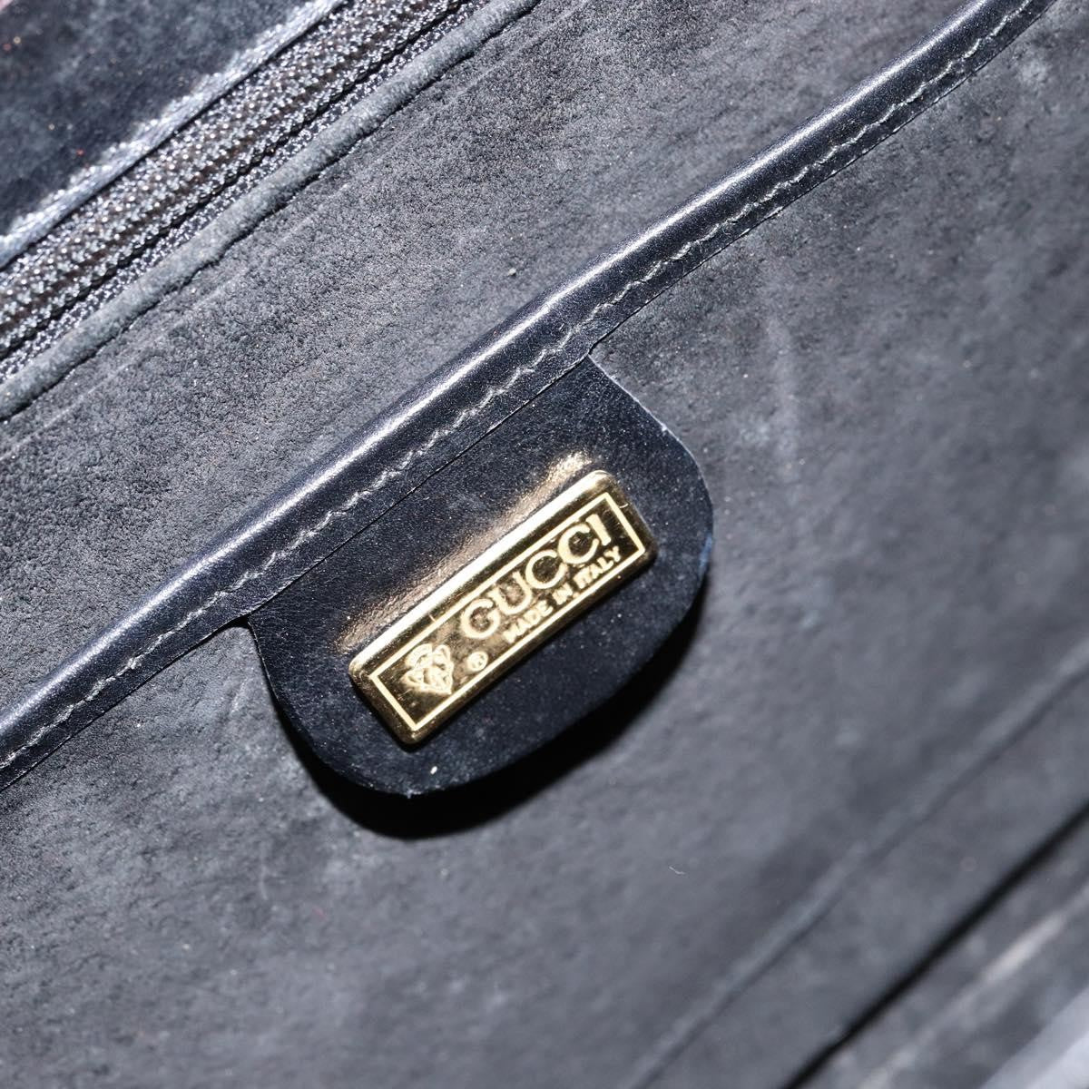 Gucci GUCCI Shoulder Bag Leather Black Gold Authentic 155306