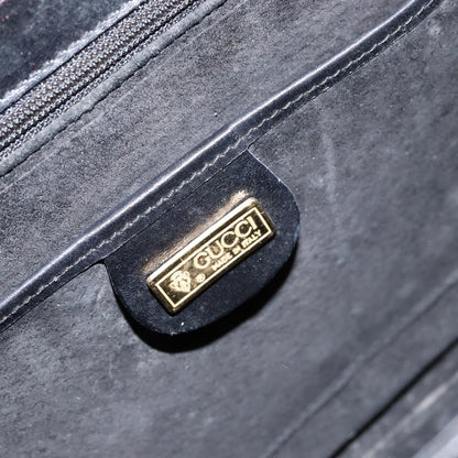 Gucci GUCCI Shoulder Bag Leather Black Gold Authentic 155306