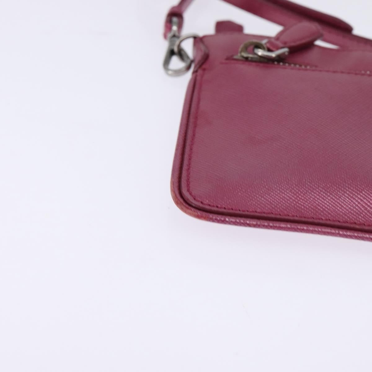 Prada PRADA Shoulder Bag Safiano leather Pink Silver Authentic SW1708