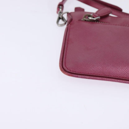 Prada PRADA Shoulder Bag Safiano leather Pink Silver Authentic SW1708