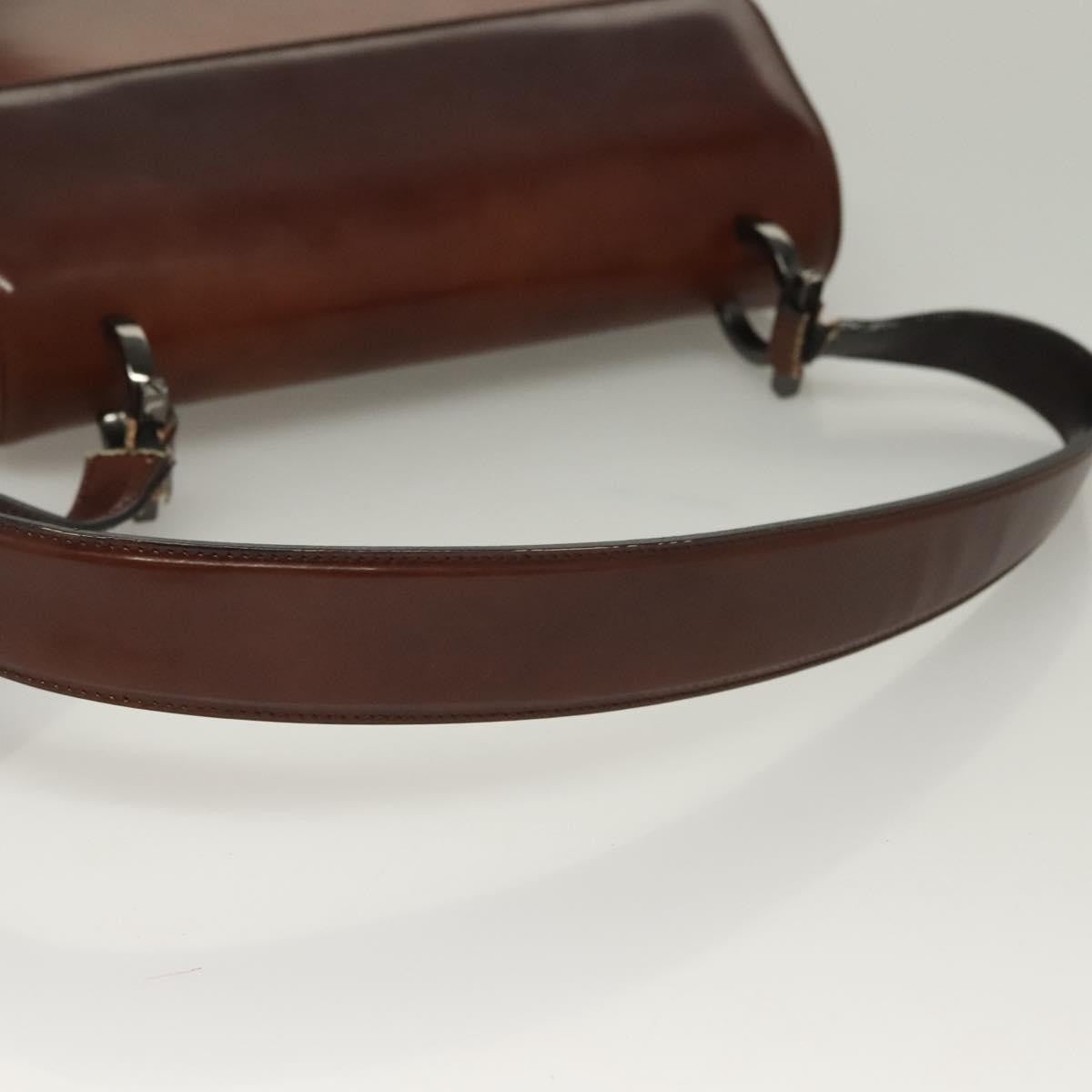 Salvatore Ferragamo Salvatore Ferragamo Gancini Shoulder Bag Leather Brown Authentic 132512