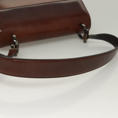 Salvatore Ferragamo Salvatore Ferragamo Gancini Shoulder Bag Leather Brown Authentic 132512