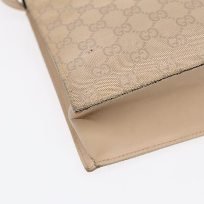 Gucci GUCCI GG Canvas Tote Bag Beige Silver 002 1053 Authentic 90509