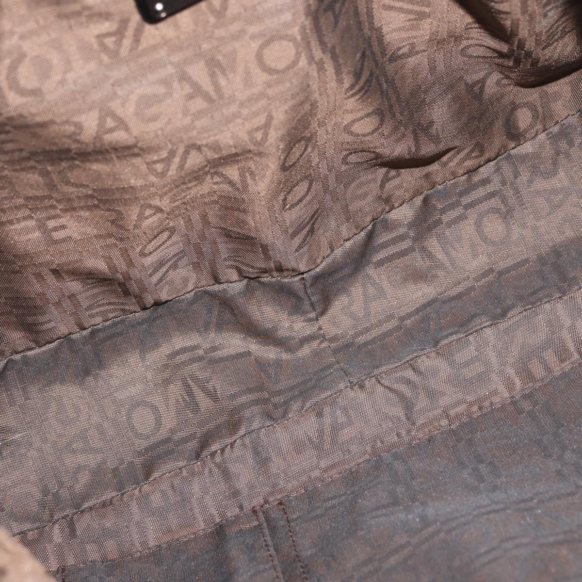 Salvatore Ferragamo Salvatore Ferragamo Gancini Hand Bag Patent leather Dark Brown Authentic bs35239