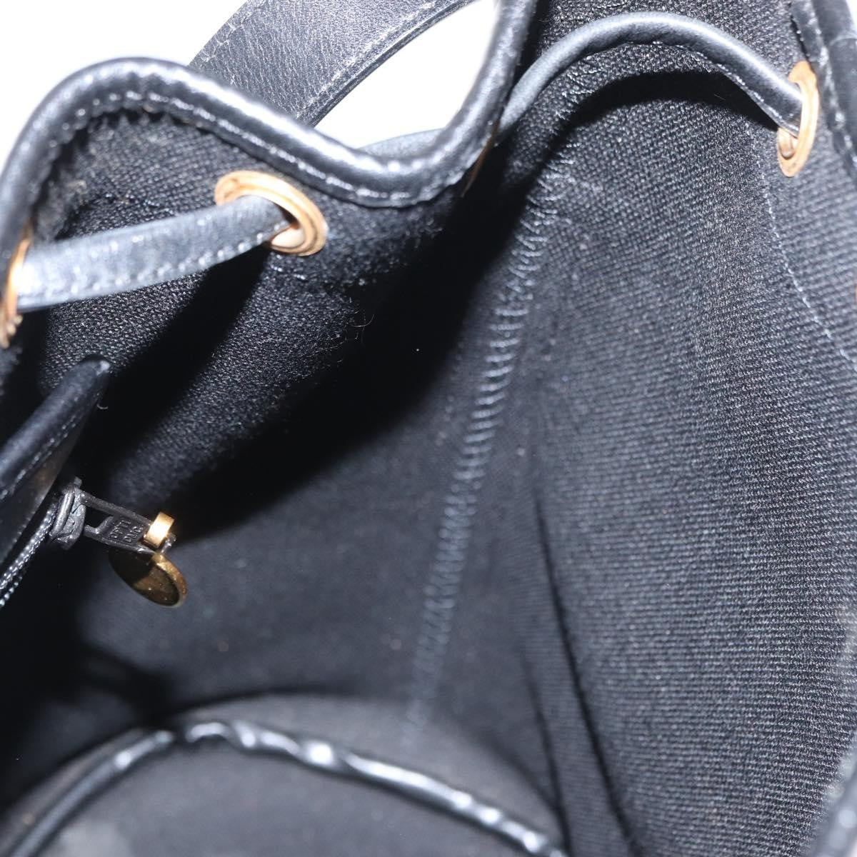 Dior Christian Dior Honeycomb Canvas Shoulder Bag PVC Black Gold Authentic 161139