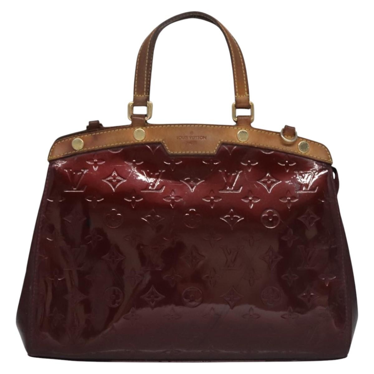 Louis Vuitton LOUIS VUITTON Vernis Blair MM Hand Bag 2way Rouge Favist M91690 LV Authentic EC506