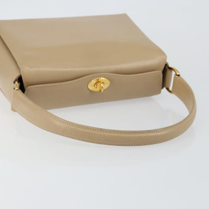 Gucci GUCCI Shoulder Bag Leather Beige Gold Authentic ep11343
