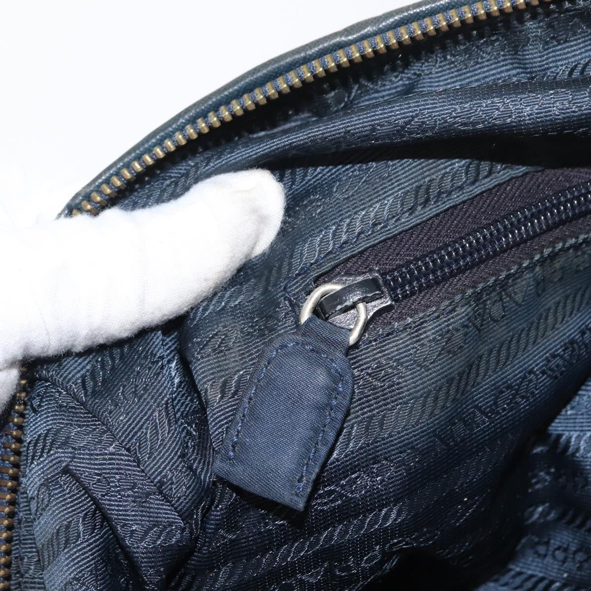 Prada PRADA Shoulder Bag Nylon Navy Gold Authentic 151665