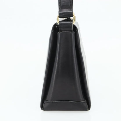 Gucci GUCCI Hand Bag Leather Black Gold Authentic ka4348