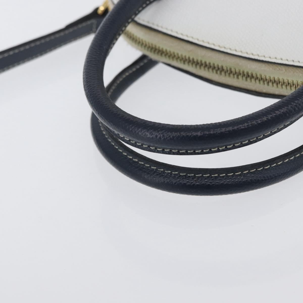 Celine CELINE Hand Bag Leather 2way White Gold Authentic BA10567