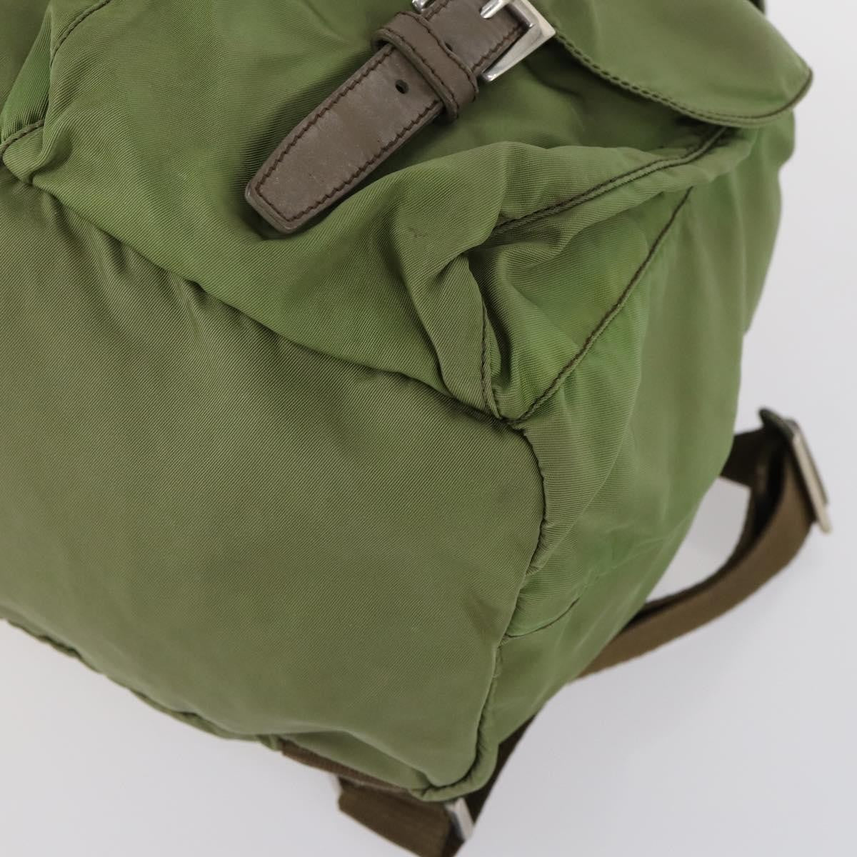 Prada PRADA Backpack Nylon Khaki Silver Authentic 148291 Bag