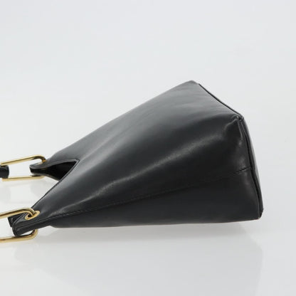 Gucci GUCCI Bamboo Shoulder Bag Leather Black Gold 001 3008 Authentic 182382